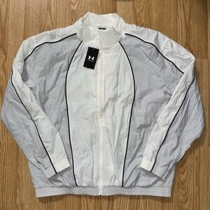 UA Under Armour Track Men's  Athletic Jacket $100 MSRP White XL NWT Windbreaker